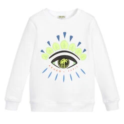KENZO KIDS White Cotton Eye Sweatshirt