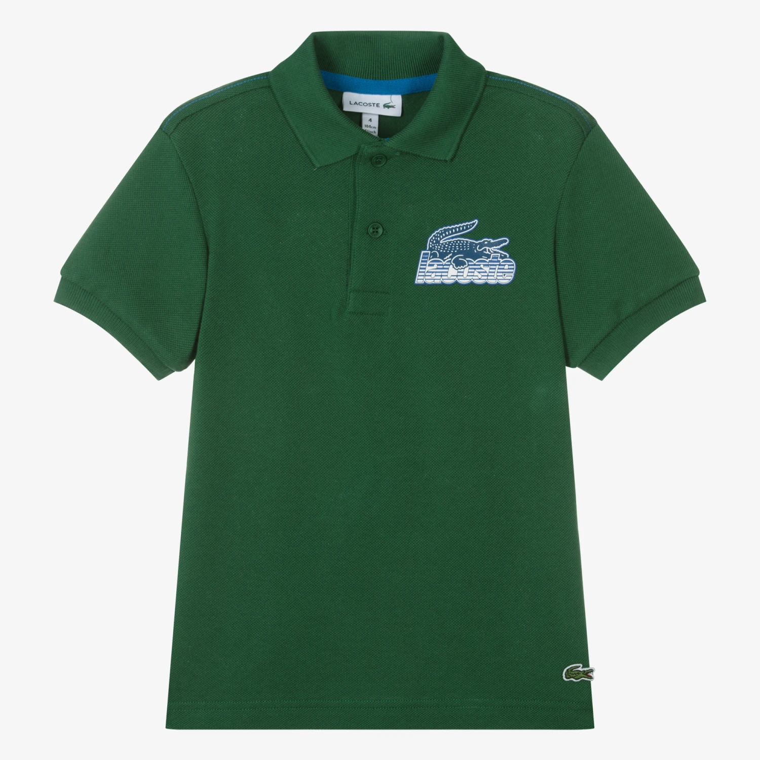 Lacoste Boys Green Cotton Piqué Polo Shirt