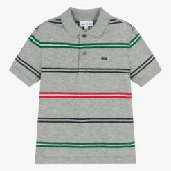 Lacoste Boys Grey Cotton Polo Shirt