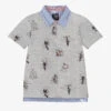 Lapin House Boys Grey Cotton Polo Shirt