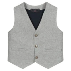 Lapin House Boys Grey Wool Waistcoat