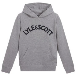 Lyle & Scott Boys Grey Cotton Logo Hoodie
