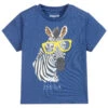 Mayoral Blue Cotton Zebra T-Shirt