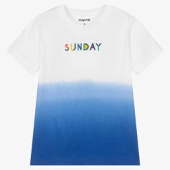 Mayoral Blue & White Cotton T-Shirt