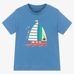Mayoral Boys Blue Boat Cotton T-Shirt