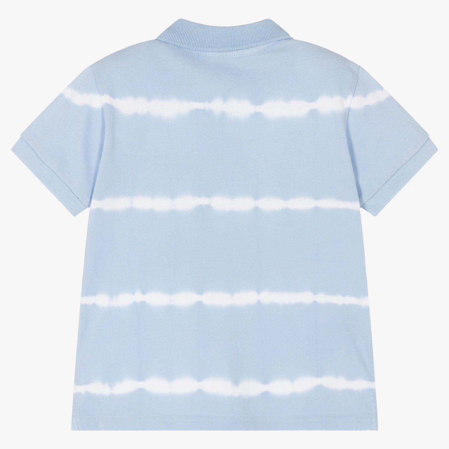 Mayoral Boys Blue Tie Dye Cotton Polo Shirt 2 Mayoral Boys Blue Tie Dye Cotton Polo Shirt - Image 2