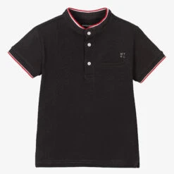 Mayoral Boys Dark Grey Cotton Piqué Top