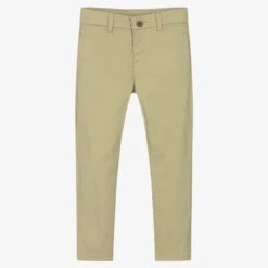 Mayoral Boys Green Cotton Chino Trousers