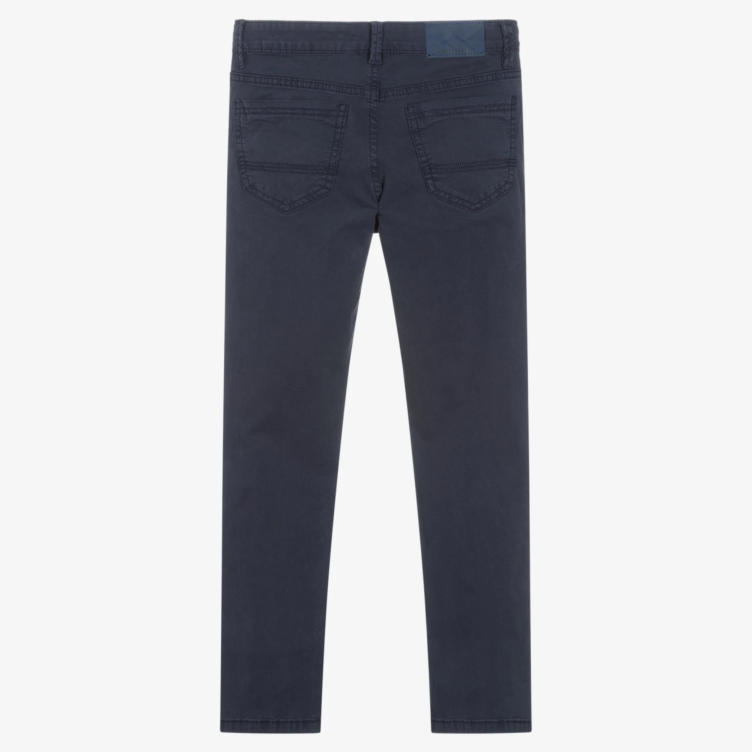 Mayoral Boys Navy Blue Cotton Slim Fit Trousers 2 Mayoral Boys Navy Blue Cotton Slim Fit Trousers - Image 2