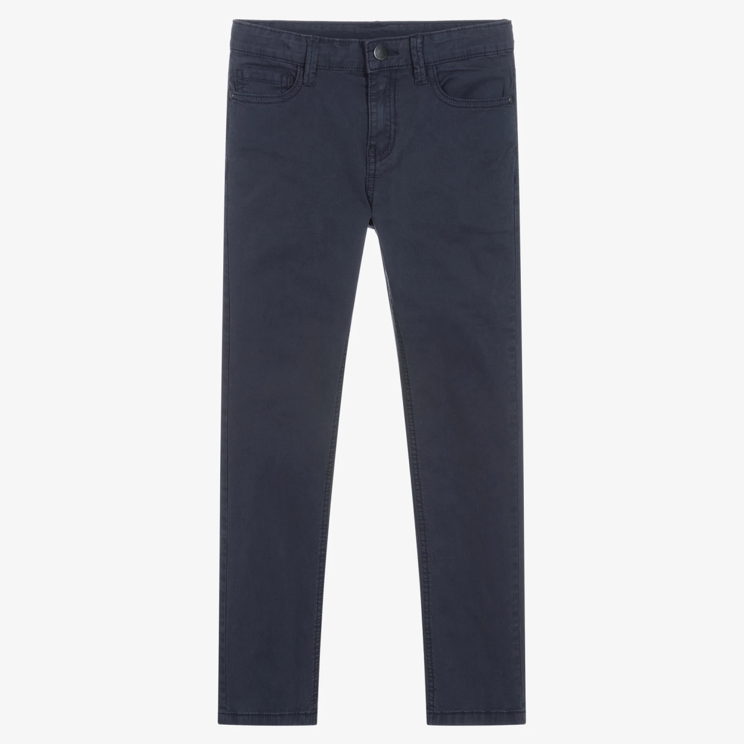 Mayoral Boys Navy Blue Cotton Slim Fit Trousers 1 Mayoral Boys Navy Blue Cotton Slim Fit Trousers
