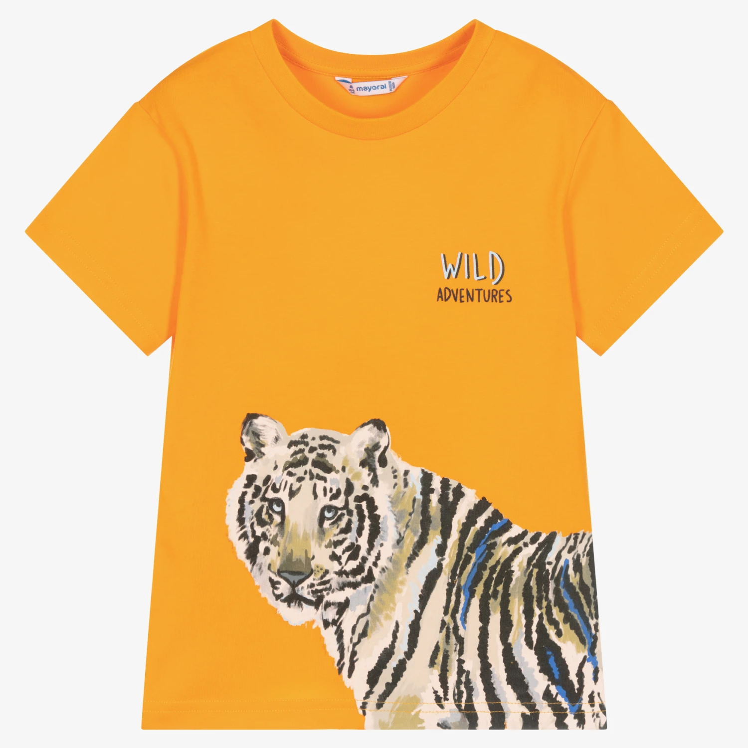 Mayoral Boys Orange Cotton Tiger T-Shirt 1 Mayoral Boys Orange Cotton Tiger T-Shirt