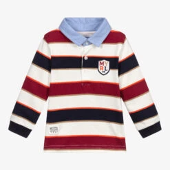 Mayoral Boys Striped Jersey Polo Shirt