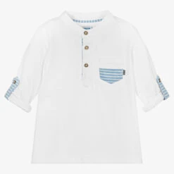 Mayoral Boys White & Blue Cotton Top -Casual Wear Co Shop mayoral boys white blue cotton top 497229 fd494b48ae8c1d5d6948ff030e5c718ce1fc7913