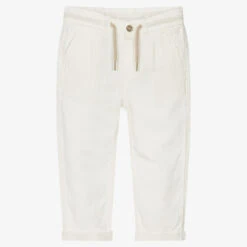 Mayoral Boys White Cotton & Linen Trousers