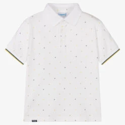 Mayoral Boys White Cotton Polo Shirt
