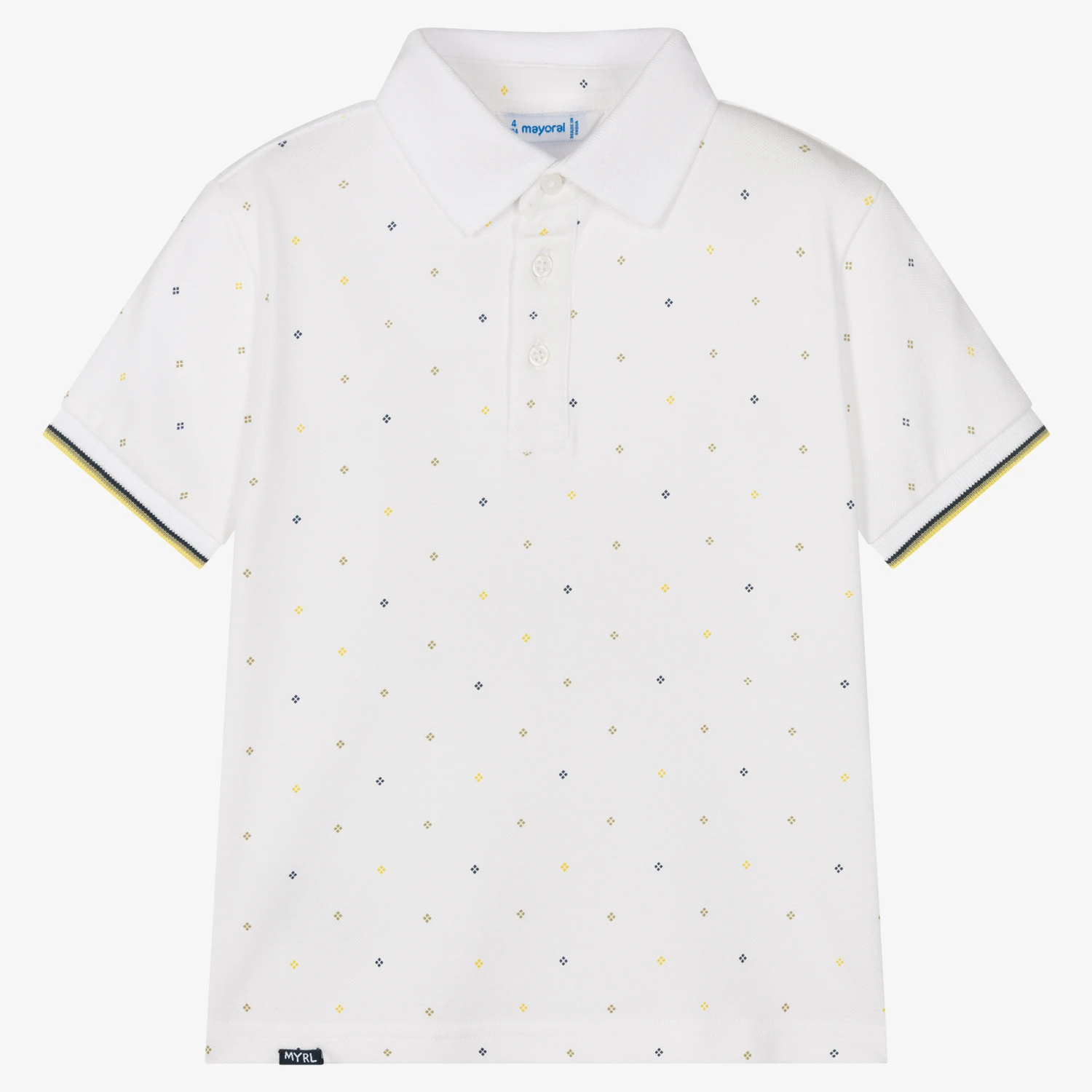 Mayoral Boys White Cotton Polo Shirt 1 Mayoral Boys White Cotton Polo Shirt