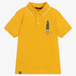 Mayoral Nukutavake Boys Yellow Cotton Surf Polo Shirt