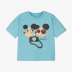 Mini Rodini Blue Cotton Ritzratz T-Shirt