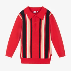 Mitch & Son Boys Red Knitted Polo Shirt
