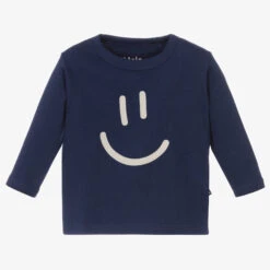 Molo Blue Cotton Smiley Top