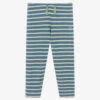 Molo Blue & Ivory Cotton Knit Trousers