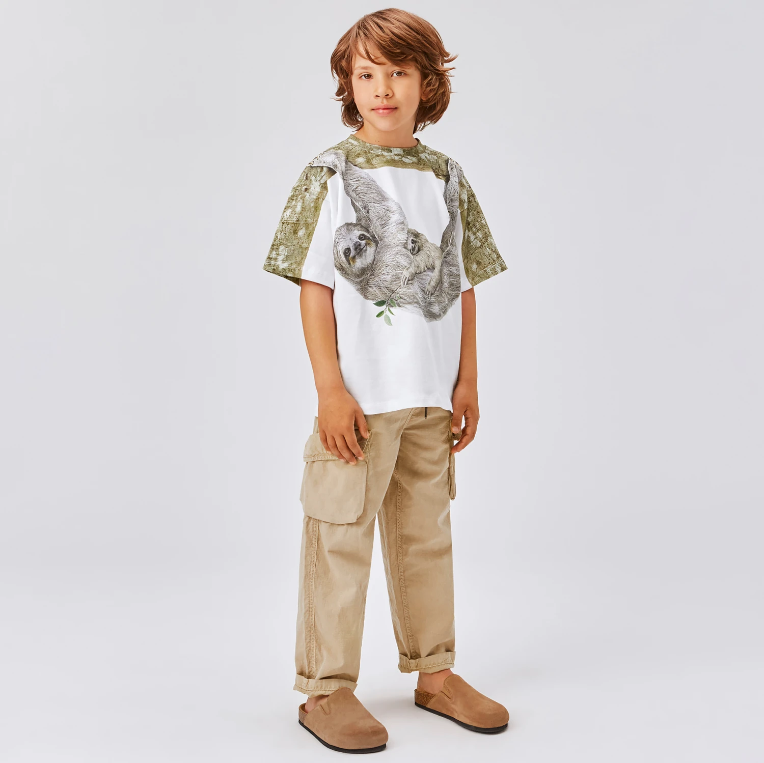 Molo Boys Beige Cotton Cargo Trousers 2 Molo Boys Beige Cotton Cargo Trousers - Image 2