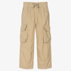 Molo Boys Beige Cotton Cargo Trousers