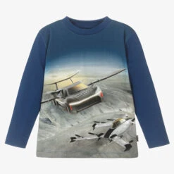 Molo Boys Blue Flying Cars Top
