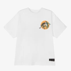 Molo Boys White Organic Cotton Graphic T-Shirt