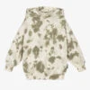 Molo Ivory & Green Tie-Dye Cotton Hoodie