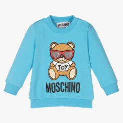 Moschino Baby Blue Cotton Teddy Sweatshirt