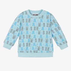 Moschino Baby Blue Teddy Print Sweatshirt