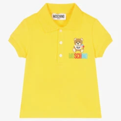 Moschino Baby Boys Yellow Cotton Polo Shirt