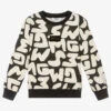 MSGM Boys Black & Ivory Logo Sweatshirt