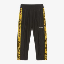Off-White Boys Black Industrial Logo Trousers