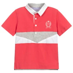 Pan Con Chocolate Boys Red Cotton Polo Shirt