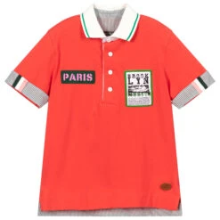 Pan Con Chocolate Red Cotton Jersey Polo Shirt