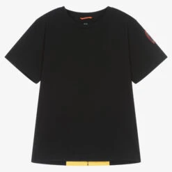 Parajumpers Boys Black & Yellow Cotton T-Shirt