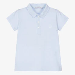 Patachou Boys Blue Cotton Polo Shirt