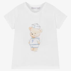 Patachou Boys White Cotton Sailor Teddy T-Shirt