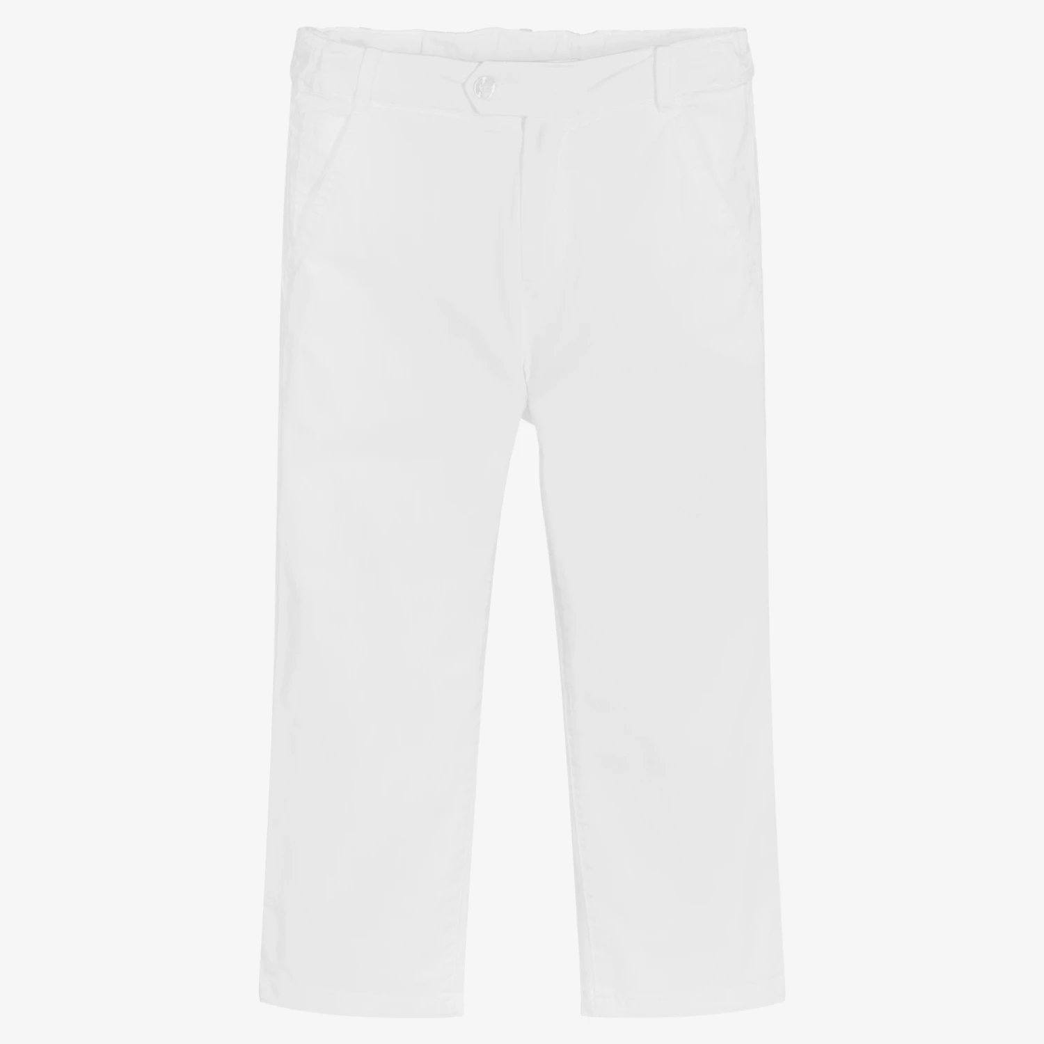 Patachou Boys White Cotton Twill Trousers 1 Patachou Boys White Cotton Twill Trousers