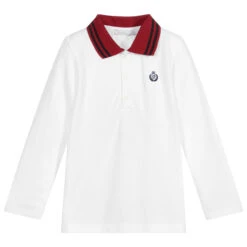 Patachou White Cotton Piqué Polo Shirt