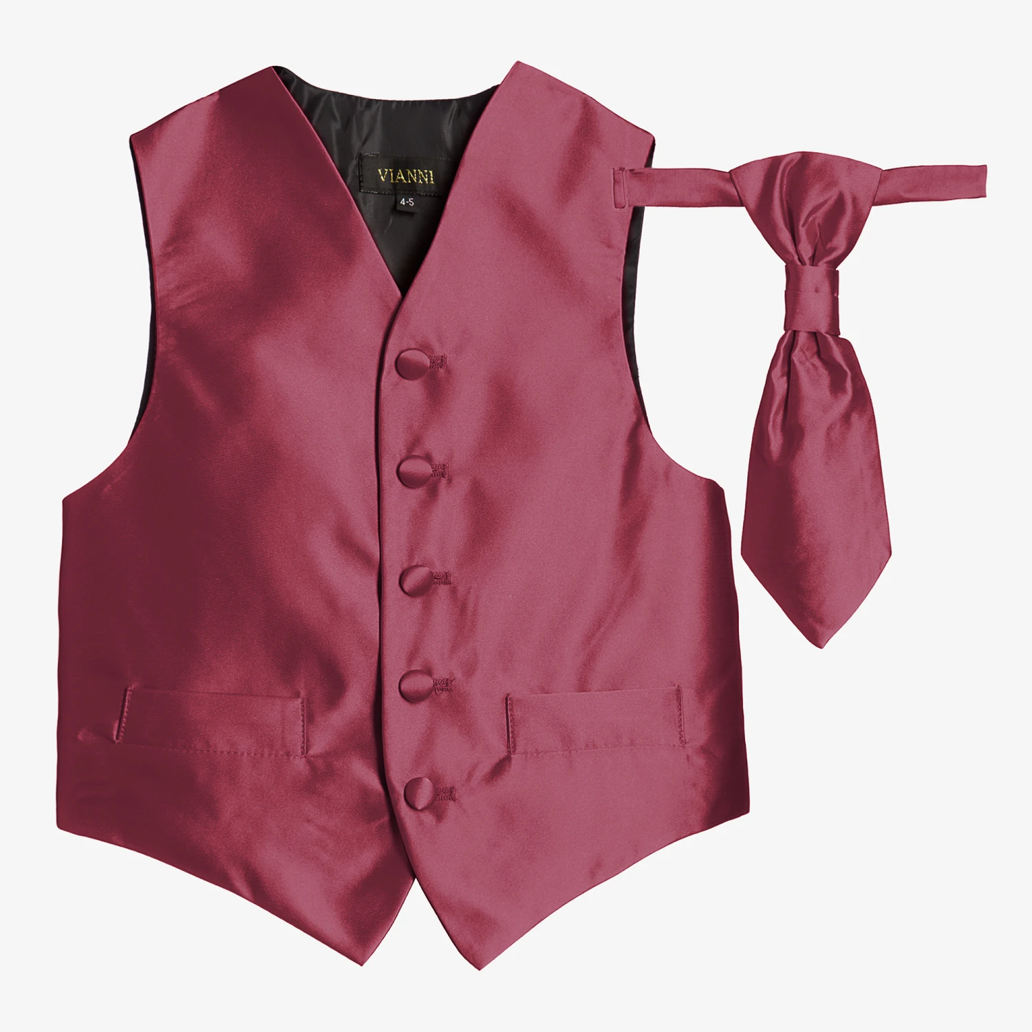 Romano Vianni Boys Burgundy Waistcoat & Adjustable Tie Set 1 Romano Vianni Boys Burgundy Waistcoat & Adjustable Tie Set