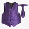 Romano Vianni Boys Dark Purple Waistcoat & Adjustable Tie Set