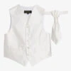 Romano Vianni Boys Ivory Waistcoat & Adjustable Tie Set
