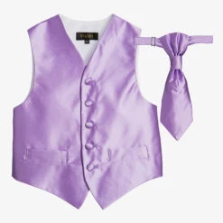 Romano Vianni Boys Purple Waistcoat & Adjustable Tie Set