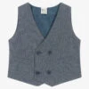 Sarah Louise Boys Blue & Grey Check Waistcoat