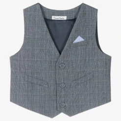 Sarah Louise Boys Grey Check Waistcoat