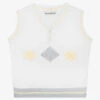 Sarah Louise Boys White Cotton Argyle Sweater Vest