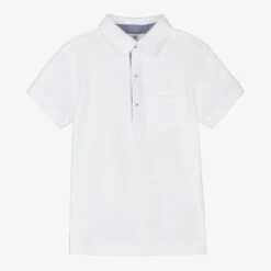 Sarah Louise White Cotton Polo Shirt